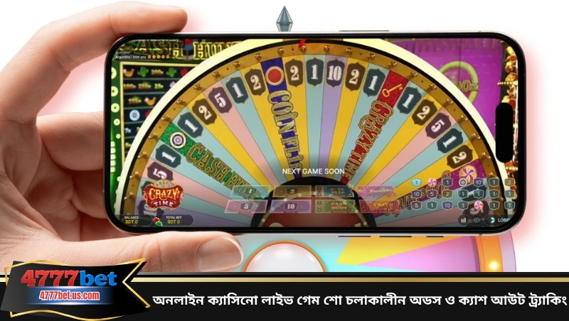 অনলাইন ক্যাসিনো লাইভ গেম শো চলাকালীন অডস ও ক্যাশ আউট ট্র্যাকিং