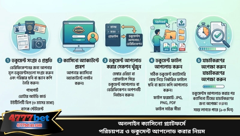 অনলাইন ক্যাসিনো প্ল্যাটফর্মে পরিচয়পত্র ও ডকুমেন্ট আপলোড করার নিয়ম